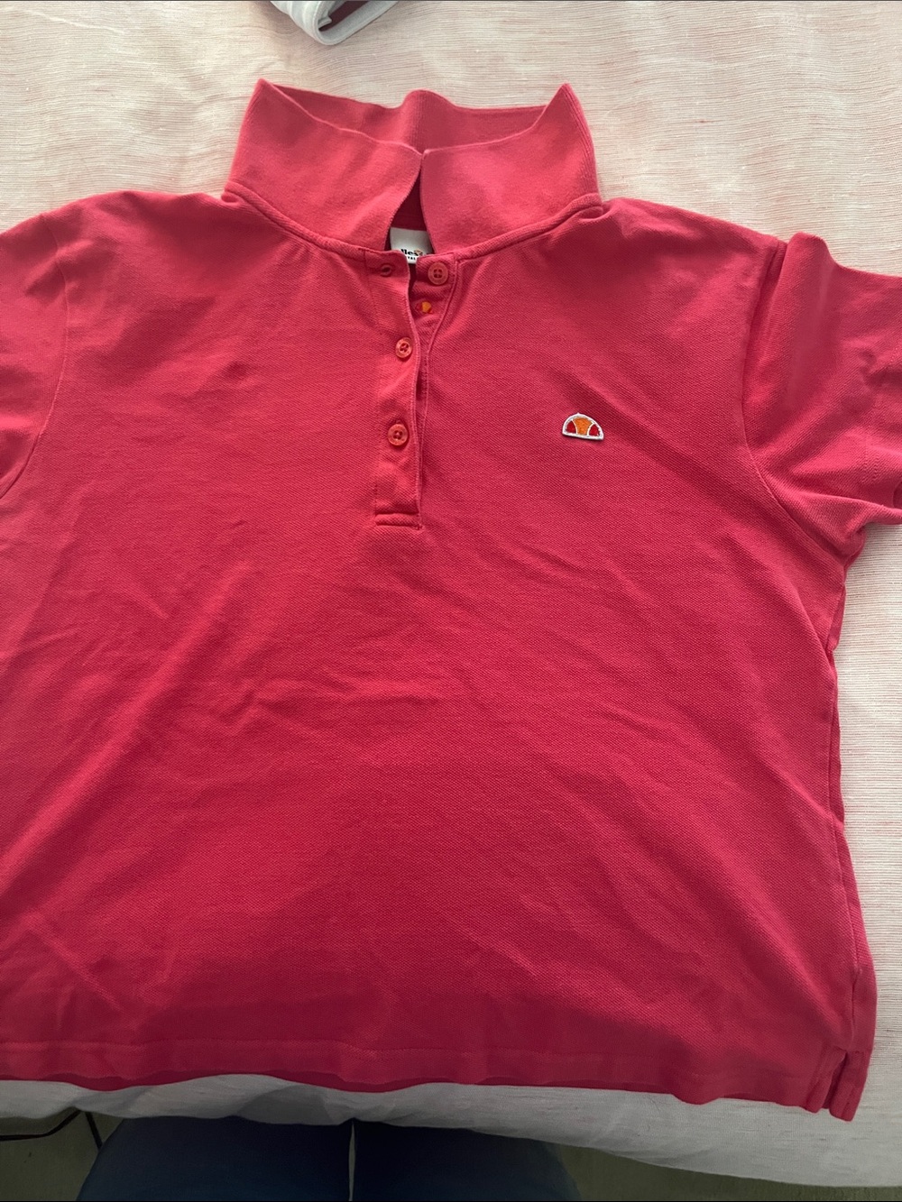Ellesse Red Short-Sleeve Polo Top with Logo